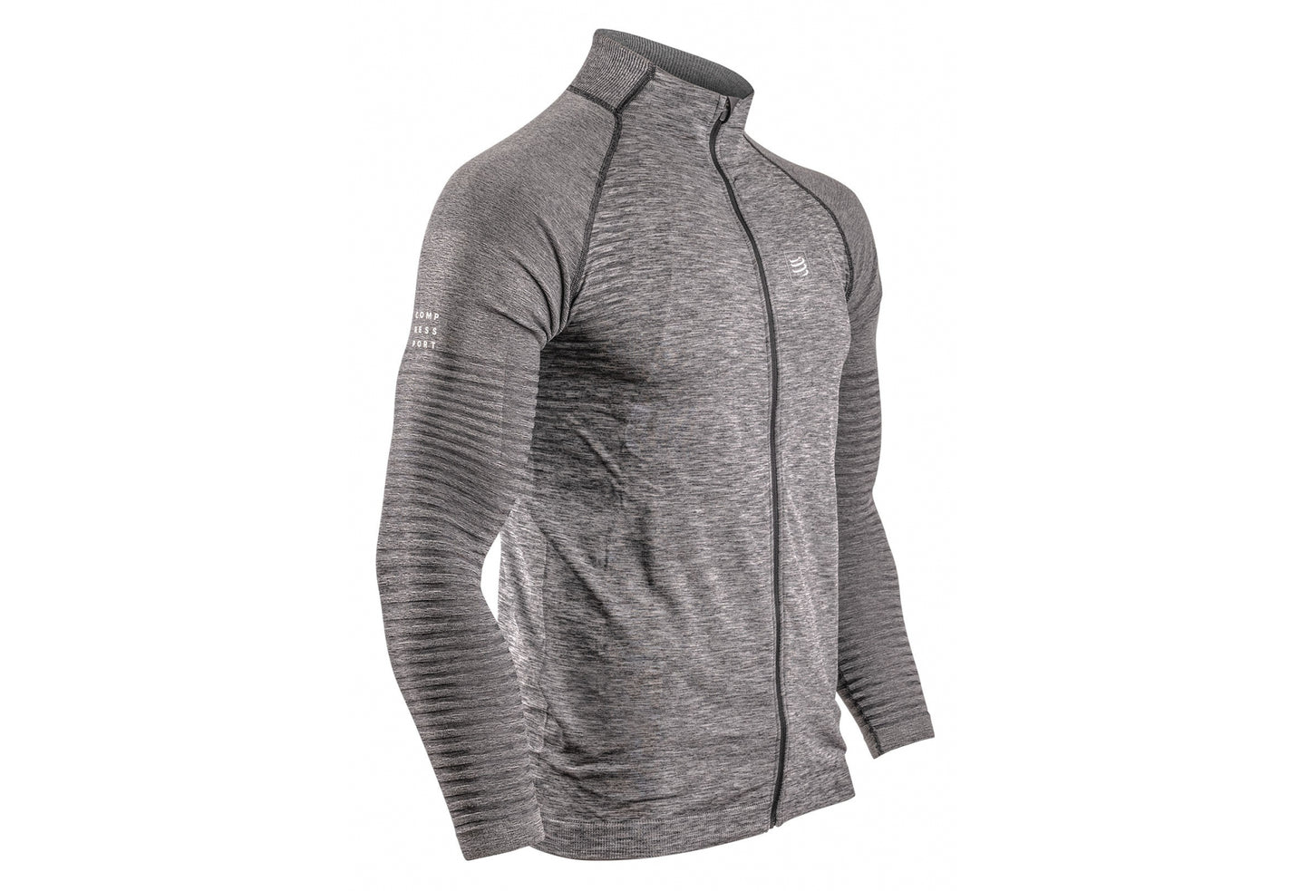 Haut zip Homme Compressport Seamless Gris