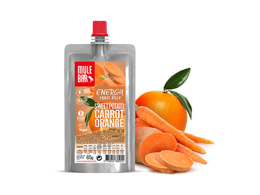 Pulpes de fruits Bio Vegan 65g Mule bar  Patate douce Orange Carotte