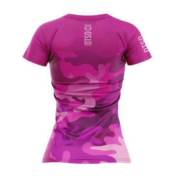 Tee-shirt manches courtes femme  Otso Camo rose