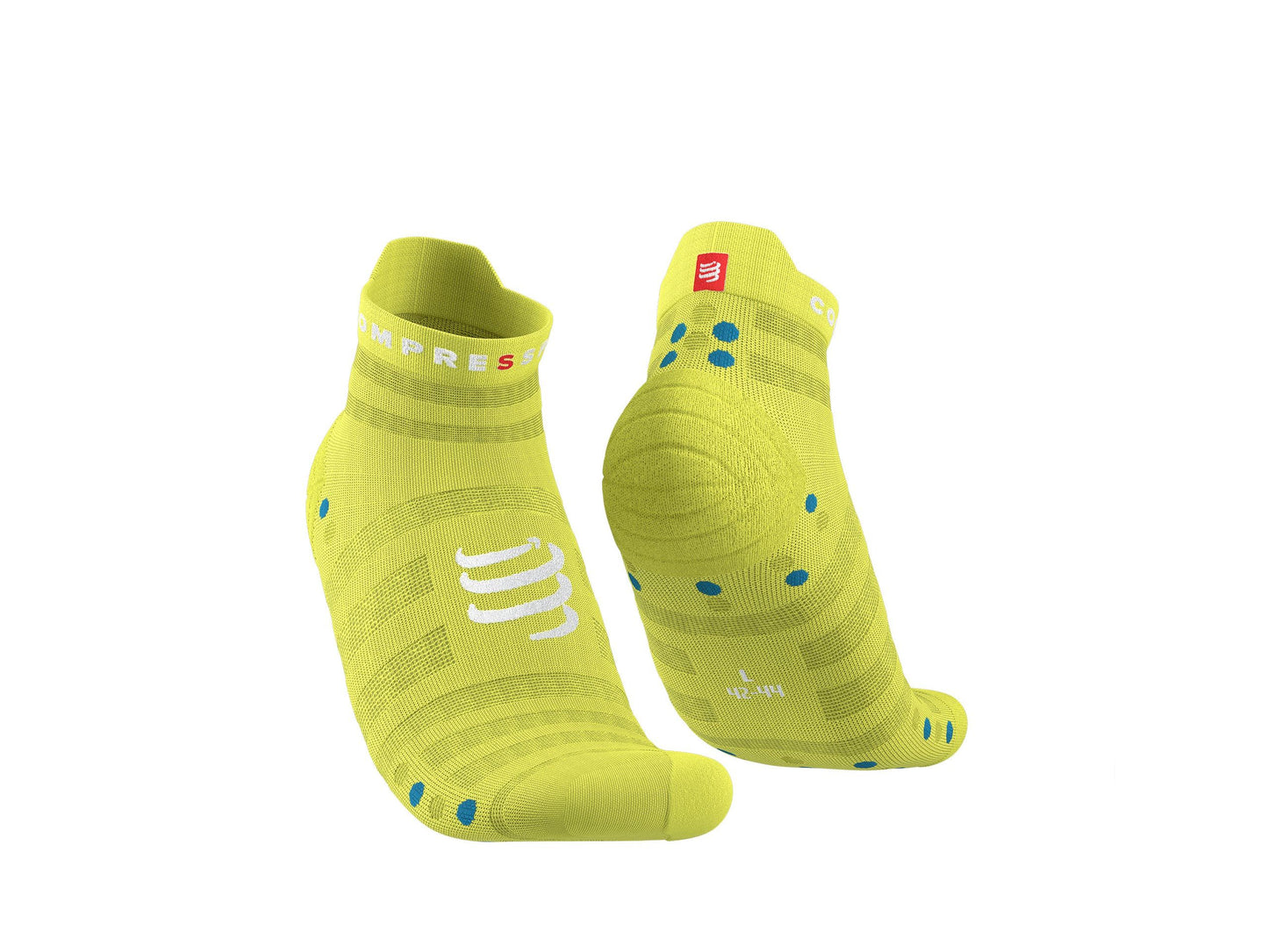 Chaussettes basses compressport jaune fluo