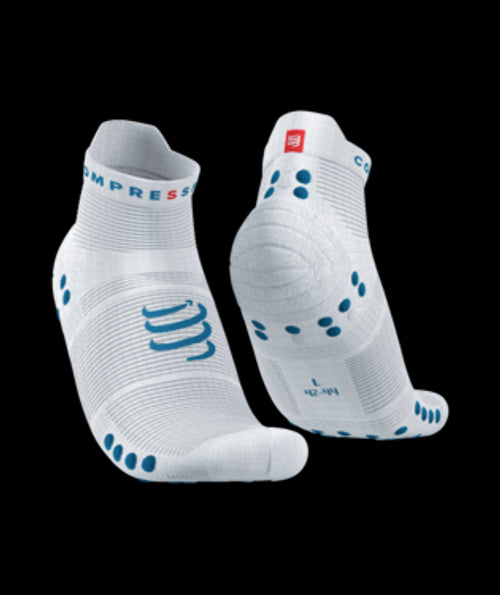 Chaussettes Compressport Pro Racing Socks v4.0 run Blanc fjord blu