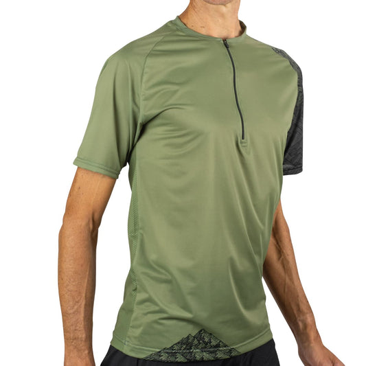 Maillot 1/2 Zip Trail Instinct Vert olive