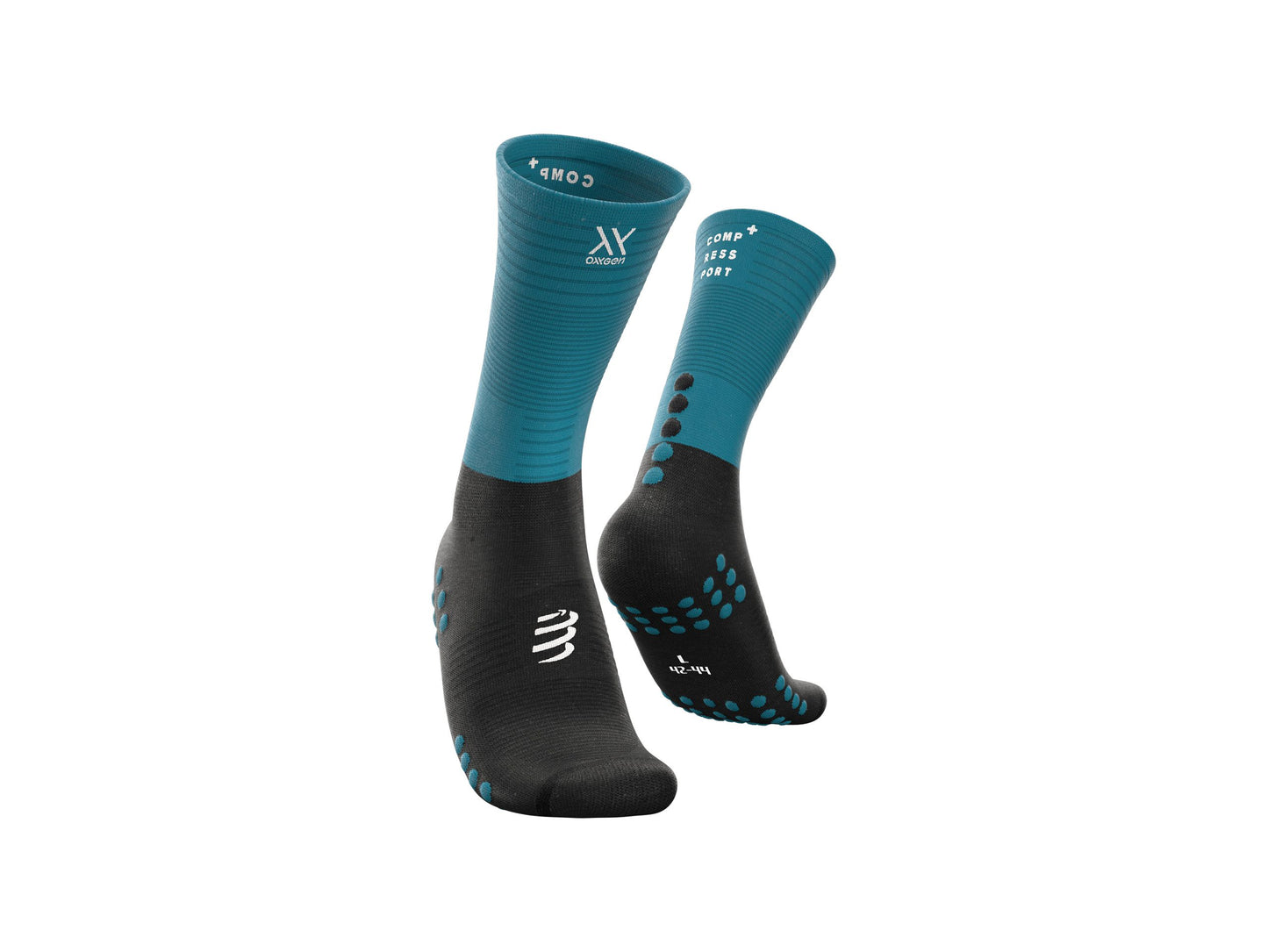 Chaussettes Compressport Mid Compression bleu noir