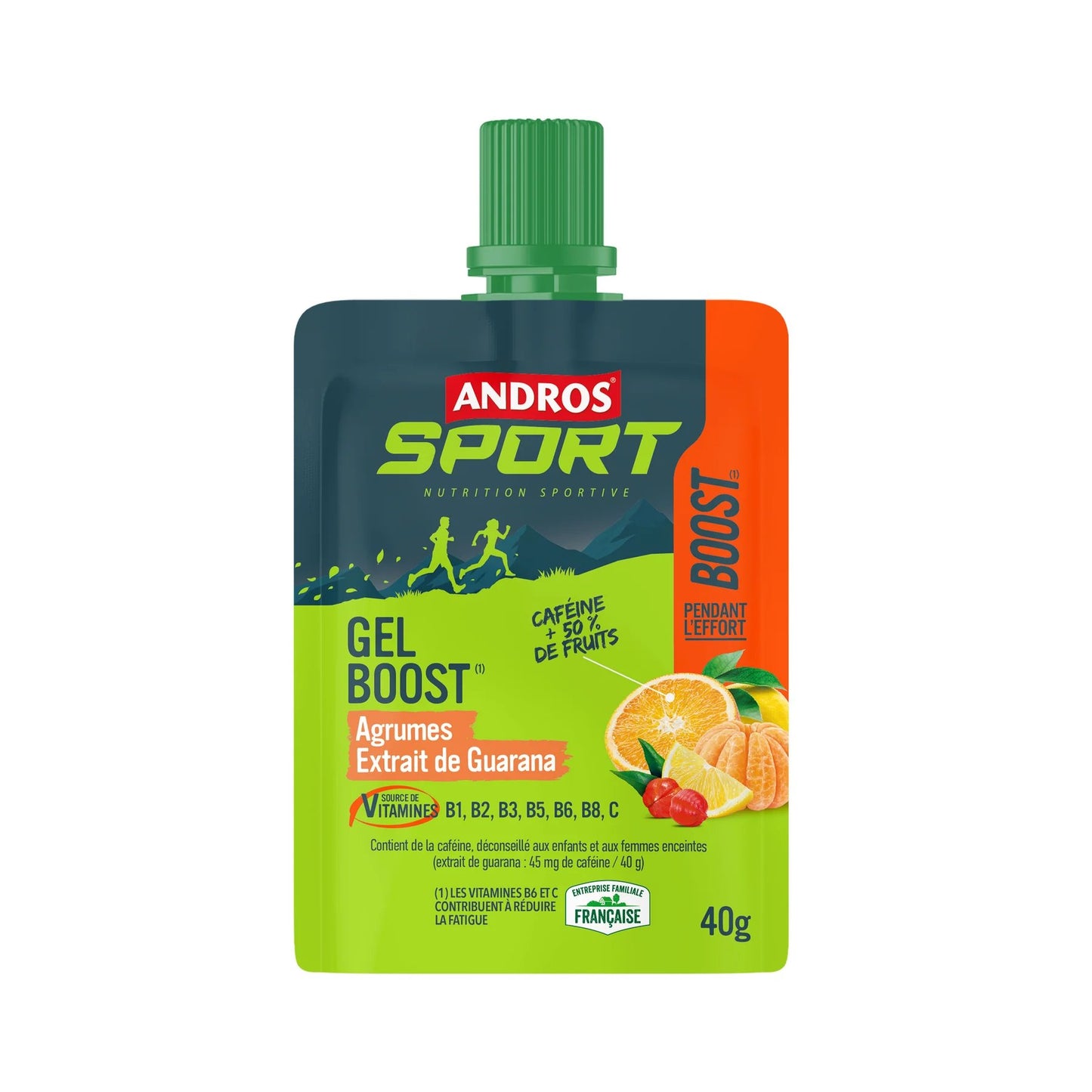 Gel énergétique boost Abricot pomme et poire Andros sport