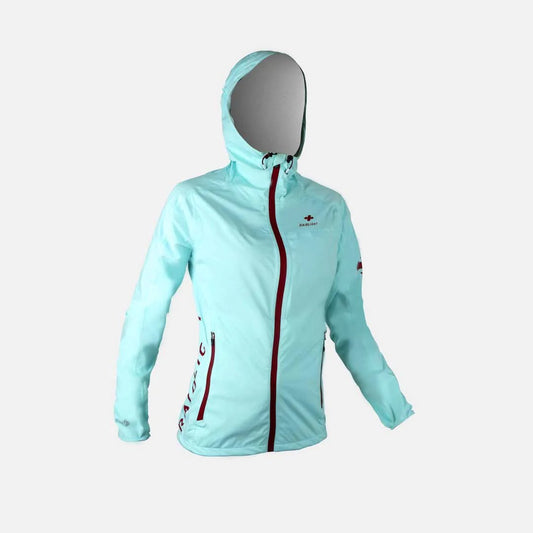 Veste de trail femme imperméable RAIDSHELL MP+ 15K/15K vert cyan