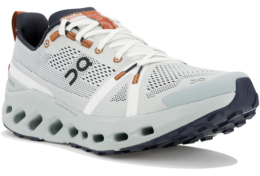 Chaussure Route Cloudsurfer Trail gris mineral homme ON Running blanc vert