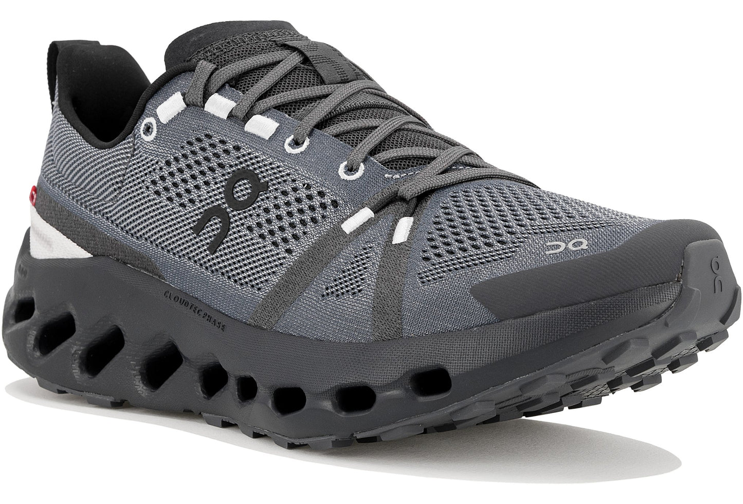 Chaussure Route Cloudsurfer Trail gris eclipse noir homme ON Running blanc vert