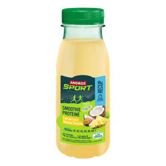 Boisson Smoothie vegetal protéiné  LAIT DE COCO - Ananas passion 250 ML Andros sport