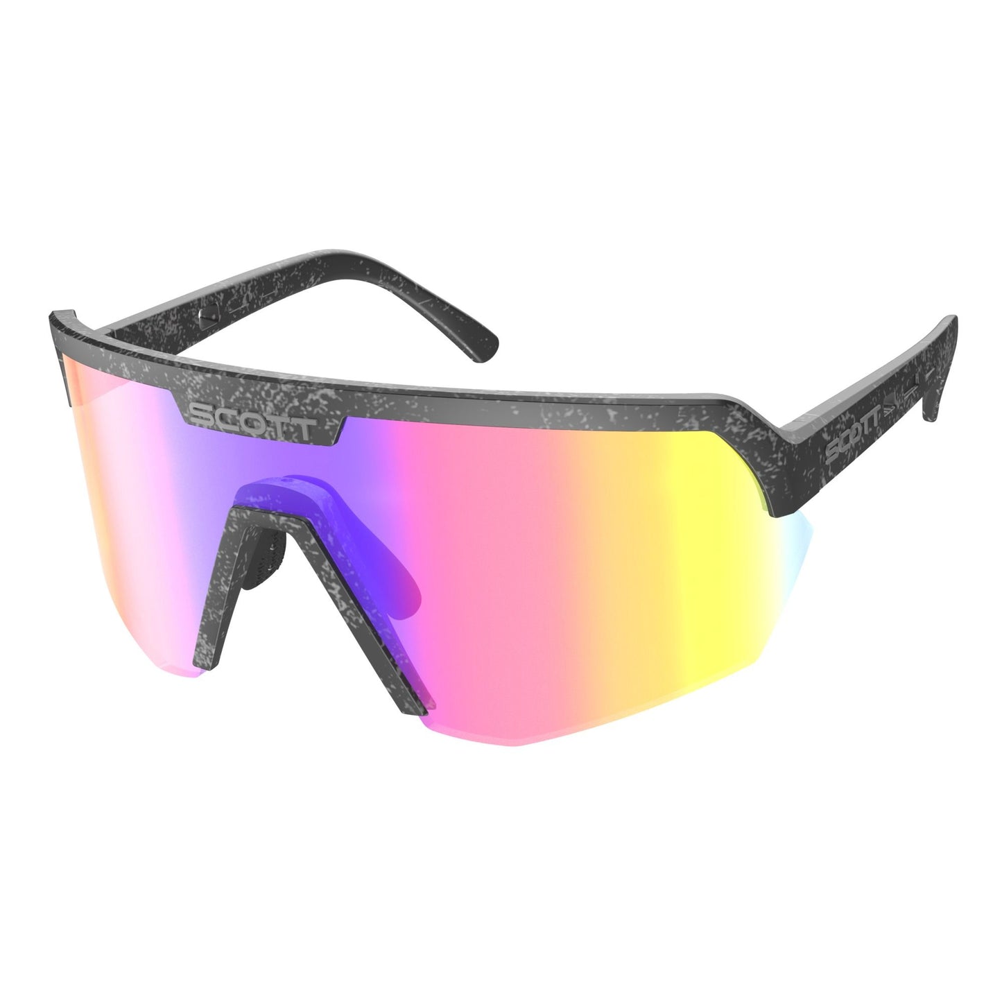 Lunettes Scott SPORT SHIELD marble black / teal chrome