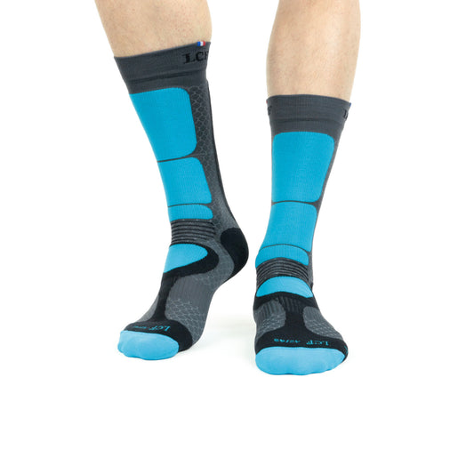 La Chaussette de France Running modele Kailash gris bleu