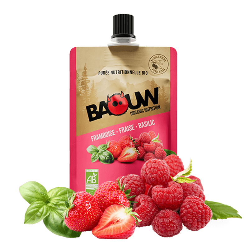 Compote énergétique Baouw Framboise fraise basilic