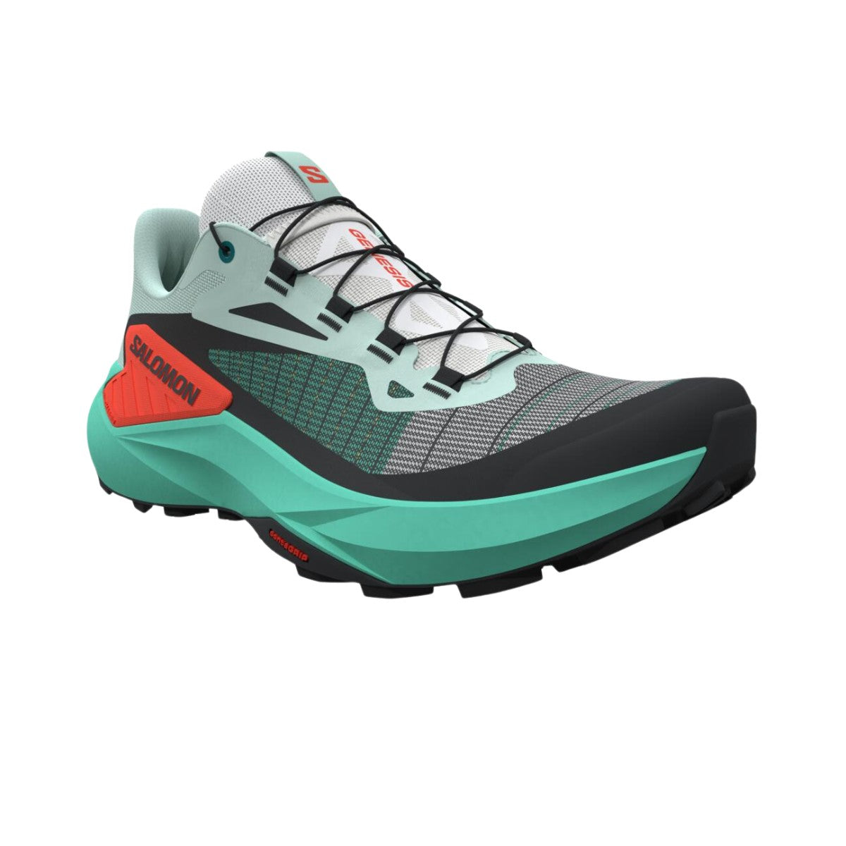 Chaussure de Trail Genesis Femme Salomon noir et vert electrique