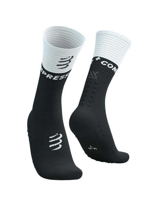 Chaussettes Compressport Mid Compression V2.0 - Noir et blanc