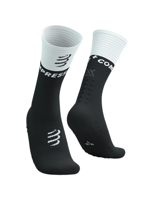 Chaussettes Compressport Mid Compression V2.0 - Noir et blanc