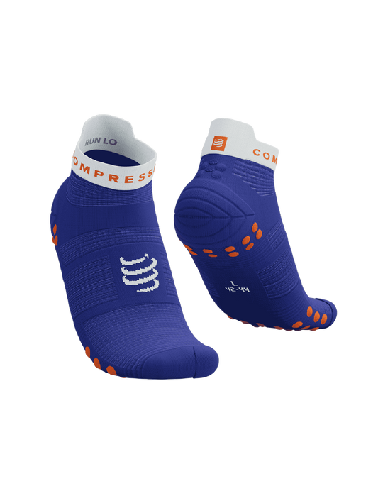 Chaussettes Compressport Pro Racing Socks v4.0 Bleu dazz et blanc basses