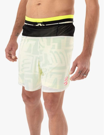 Short homme Compressport Trail Racing 2-In-1 Short M - Sugar Ice Print